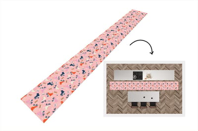 Keukenloper - Keukenmat - Retro - Skeelers - Patronen - Cassette - 400x50 cm - Keuken vloerkleed