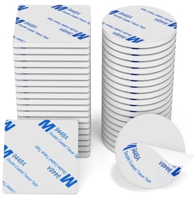 PromoHome Dubbelzijdige Montagetape Extra Sterk – 40 Stuks Zelfklevende Schuimkussens Rond & Vierkant – Sterke Plakband voor Thuis Kantoor en Auto – Wit