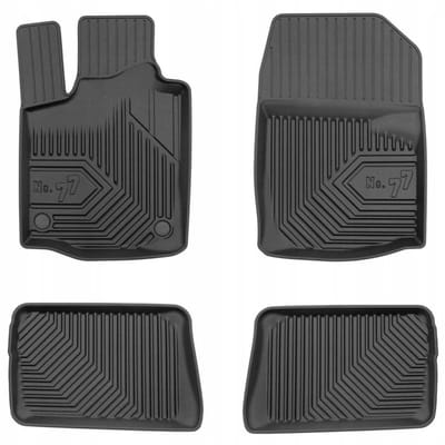Frogum - No.77 - Automatten 3D - Geschikt voor RENAULT TWINGO II (2007-2014) - 4-delig - TPE Rubber - Zwart