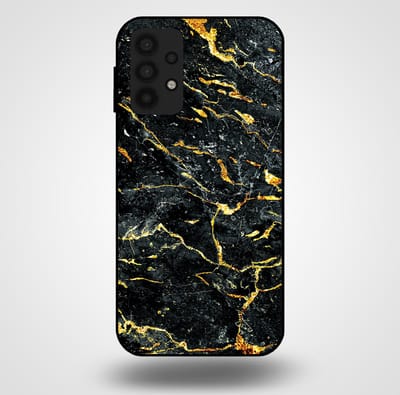 Smartphonica Telefoonhoesje voor Samsung Galaxy A32 5G met marmer opdruk - TPU backcover case marble design - Goud Zwart geschikt voor Samsung Galaxy A32 5G