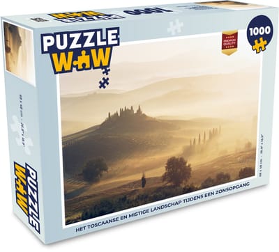 Puzzel Toscane - Mist - Zon - Legpuzzel - Puzzel 1000 stukjes volwassenen