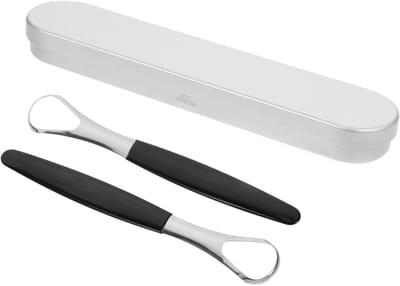 Tong Schraper - Metaal Reiniger - Mondhygiëne Verbeteren - Verwijdert Tandplak - 18 cm - Zilverkleurig