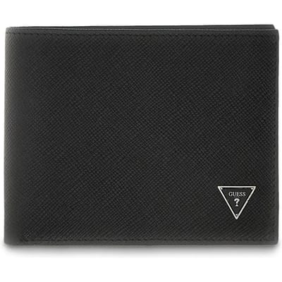 GUESS Leren portemonnee Milano Bifold Wallet Black donkergrijs