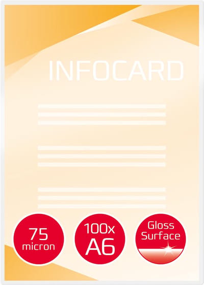 GBC Laminating Pouch - 100-pack - glossy - 111 x 154 mm - 75 g/m² - lamination pouches