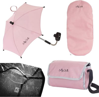Accessoirepakket voor Poppenwagens - Complete Set met Regenhoes, Tas, Matras en Parasol