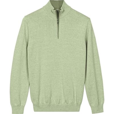 Baileys Trui Half Zip Cotton Knit Misty Green / male