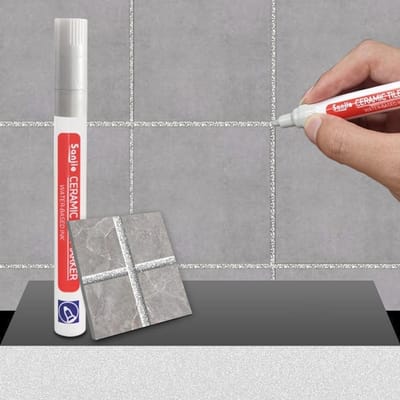 1 Stuks Waterdichte Witte Wandtegel Marker Pen Grout Restorer Kloof Reparatie Voor Badkamer Vloernaad Verf Vullen Bouw gereedschap zilver