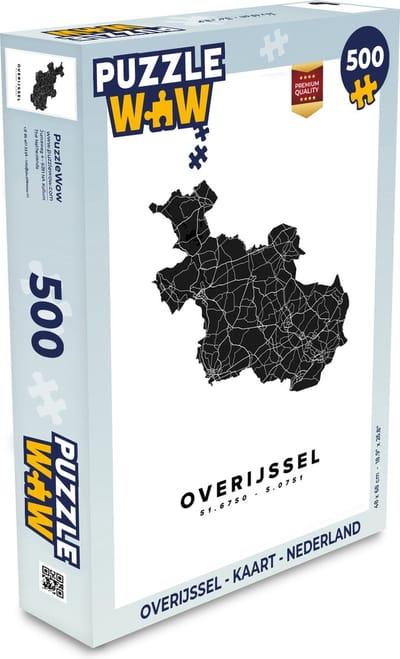Puzzel Overijssel - Kaart - Nederland - Legpuzzel - Puzzel 500 stukjes