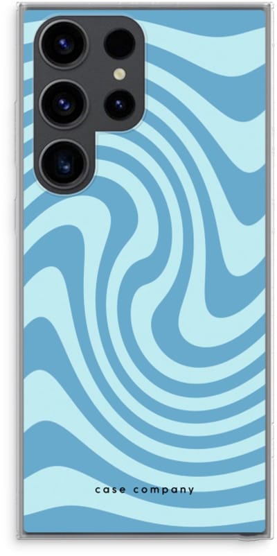 Case Company® - Hoesje geschikt voor Samsung Galaxy S23 Ultra hoesje - Swirl Blauw - Soft Cover Telefoonhoesje - Bescherming aan alle Kanten en Schermrand