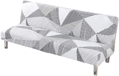 Unyqoos ® Moderne Stretchbare Bankhoes voor 3-Zits Slaapbank zonder Armleuningen, Driehoekpatroon, 180-210 cm