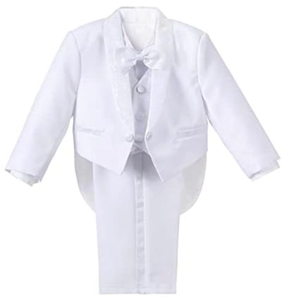 Tuxedo Kostuum Set voor Baby Jongens en Peuters - 5-delig in Zwart/Wit/Ivoorkleur