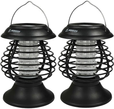 Benson Muggenlamp solar - 2x - UV-LED - 14 x 19,5 cm - insectenvanger - IP44