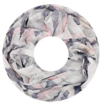 Dunne Colsjaal - Print - (25586#) - Grijs/Ecru
