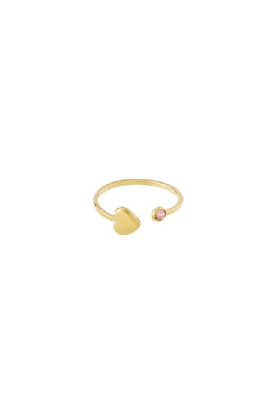 Goudlief Geboortesteen ring - Roze - Verkleurt niet - Roestvrij staal - Cadeau - Goudlief.nl