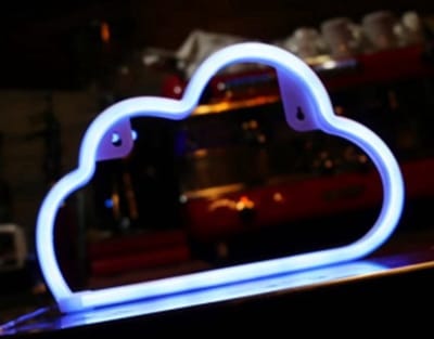 LED Neon Lamp "Wolk" – Blauw – USB & Batterij – Wandlamp 30×19×2 cm – Sfeervolle Decoratie voor Kamer, Bar of Kinderkamer