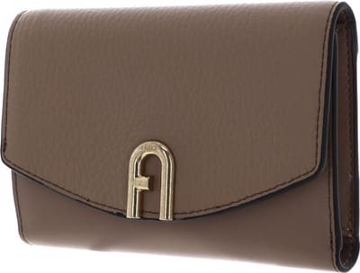 FURLA Leren Portemonnee Primula Compact Wallet With Zip Greige Lichtbruin