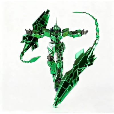Xingdong Hg 1/144 Unité Phénix Plaqué 3 Mode Licorne Kit de Modèle d'Assemblage Articulé Figurines d'Action Jouets de Collection Cadeaux pour Fans d'Anime vert