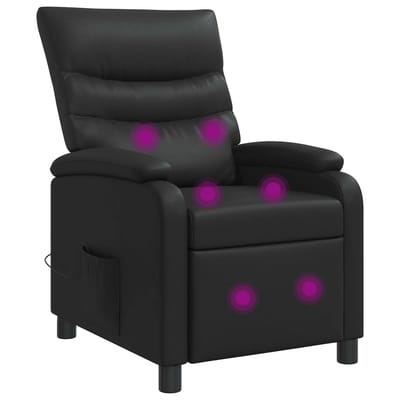 vidaXL - Massage - Relaxstoel - Zwart - Kunstleer