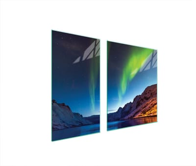 TMK ArtDeko Zorza - Glazen Beschermplaat voor Fornuis - 90x52 cm - Veelkleurig - Hittebestendig