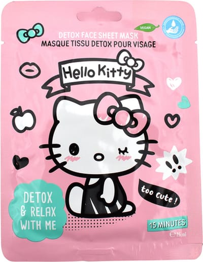 Hello Kitty - Gezichtsmasker - Hyaluronzuur - Roze Grapefruit - Enkelvoudige verpakking