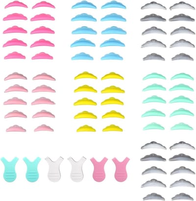 Set van 76 stuks met 70 wimperlift pads en 6 Y-vormige wimperborstels voor professionele wimperstyling en permanente krultechnieken