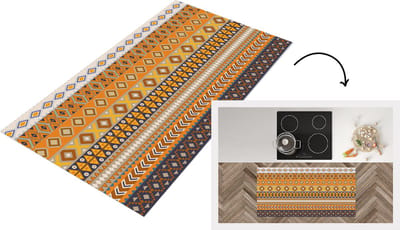Keukenloper - Loper keuken - Patronen - Afrika - Abstract - 120x60 cm - Keukenloper vinyl