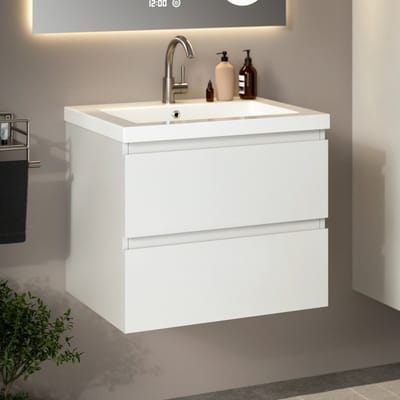 Mirlux Badkamermeubel Glanzend Wit 60 cm - Wastafel Wit - Badmeubel set - Wastafelmeubel Glanzend Wit