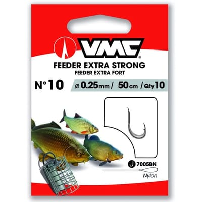 VMC Feeder Extra Stong Gemonteerde Onderlijnen H8 0.25mm 50cm