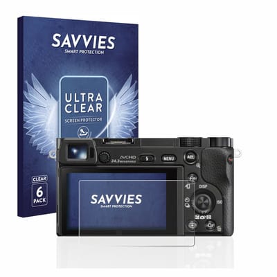 Savvies - Screenprotector voor Sony Alpha 5000 / 6000 / 6400 - Folie Beschermfolie transparant 6 Stuks