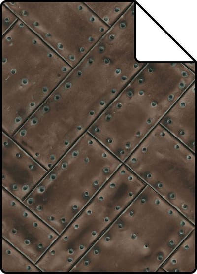 Proefstaal Origin Wallcoverings behang metalen platen roest bruin - 26,5 x 21 cm - 337239-S