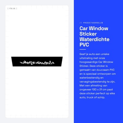 Dailygoods- Raamsticker - Waterdicht - PVC - Zelfklevend - Decoratief - 130 x 21 cm - Geschikt voor auto - Autosticker