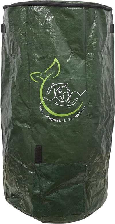 Composteerzak voor Thuisgebruik - Ø 45 x 80 cm - Duurzame Groene Composteeroplossing - Geschikt voor Tuin en Keukenafval - Groen