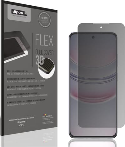 dipos FLEX – Matte Privacy Screenprotector geschikt voor Realme C73 | Volledige Schermbescherming | Case-Friendly