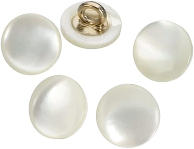 Knopen, 10 mm gebogen parelmoer knoppen schelp schacht knop voor het naaien van overhemden doe-het-zelf decoratie, beige/zilver