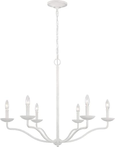 Feiss LED Kroonluchter | 6X E14 Max 40W | Dimbaar | Textured Plaster White