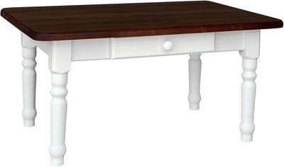 Massief Grenen Salontafel Landhuisstijl met Lade, Wit Gelakt