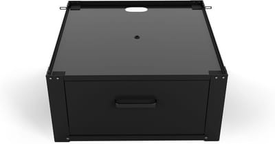 Wasmachine Verhoger - Onderstel met Lade - Huishoudelijk Organiseren - Tool-free Montage - 63x63cm - Zwart