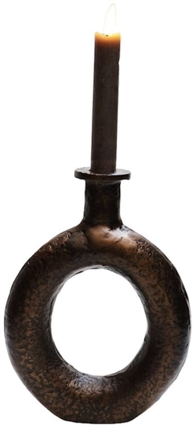 Kaarshouder Rocha S Bronze - L16 x B4 x H21 cm - Vase the World