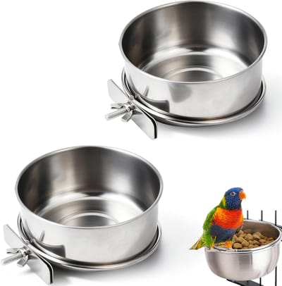 Voedertoren voor vogels - 2 stuks, hangbare vogelvoederhuisjes, accessoires voor papegaaien en tuinvogels (10 x 4,5 cm)