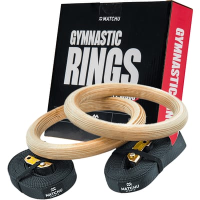 Matchu Sports - Houten turnringen - Gymnastiek ringen - Gym ringen - Crossfit - 31mm - Belastbaar tot 200KG