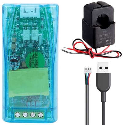 Stroommeter Module - Spanningsmeter Ampèremeter - Energie Verbruik Meten - Met TTL Interface - 100 A - Blauw