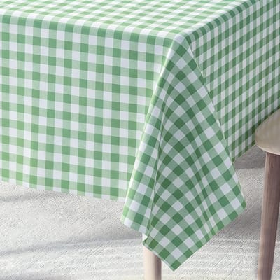 Dailygoods- Tafelkleed Waterdicht - Vuilafstotend - 120 x 120 cm - Saliegroen - Ruitpatroon - Geschikt voor Ronde/Vierkante Tafels - Tafelbedekking
