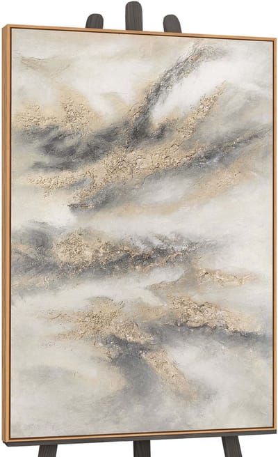 Canvas schilderij handgeschilderd cloudy melody abstract – YS-Art Gallery – Luxe wanddecoratie voor woonkamer – Modern schilderij voor slaapkamer en hal