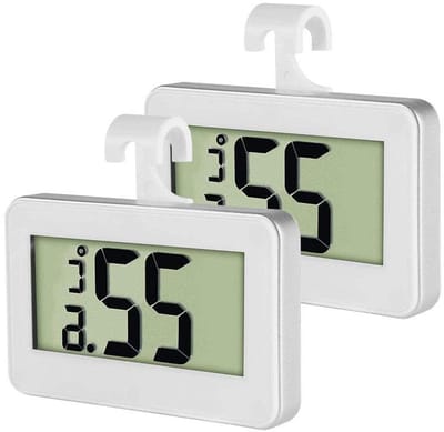 Koelkast Thermometer - Vriezer Monitor - Voedsel Veiligheid - Vorstwaarschuwing Alarm - 2 Stuks - Wit