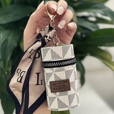 Mini Retro Portemonnee, Klassiek Pouch Met Sjaal Decoratie, Rits Draagbare Multifunctionele Lippenstift Tas Vintage Bloemen Leer