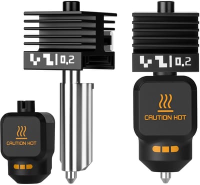 Dailygoods- Hotend 0,2 mm Gehard Stalen Mondstuk - Hoge Temperatuur Extruder - Vervanging met Siliconen Hoes - Volledig Metalen Design - Compatibel met Bambu Lab X2D/P2S - 3D-printerkop