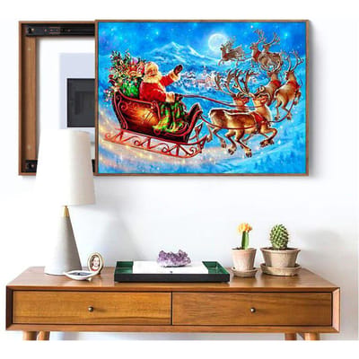 5D Diy Santa's Visititing Diamond Schilderen Cross Stitch Diamond borduurwerk Mozaïek Europese Home Decor 20X30CM blue