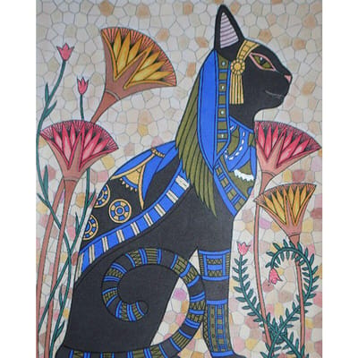 Peinture au diamant  chat mignon  broderie complète au point de croix en diamant rond strass mosaïque décor 20X30CM blue