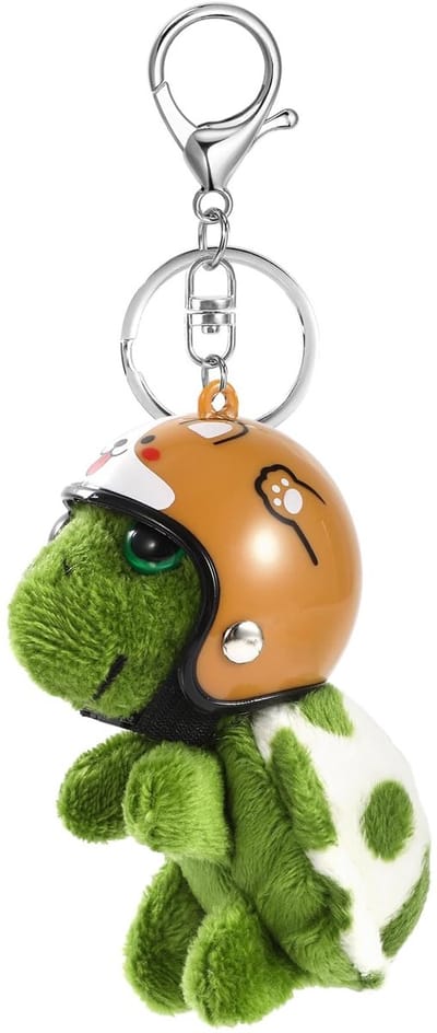 Cosensi- Sleutelhanger Zacht Pluche Schildpad - Gepersonaliseerde Sleutelhanger - Sleutelhanger Auto - Sleutelhanger Rugzak - Sleutelhanger Charms - Afneembare Helm - Sleutelhangertje