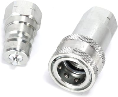 Hydraulische snelkoppeling set van zilver koolstofstaal 3/8 inch voor bouw, bosbouw en landbouwtoepassingen